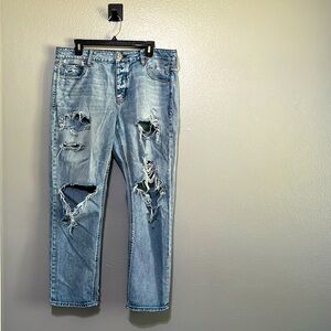 American Eagle Tomgirl Light Wash Denim Jeans Size 16 Regular